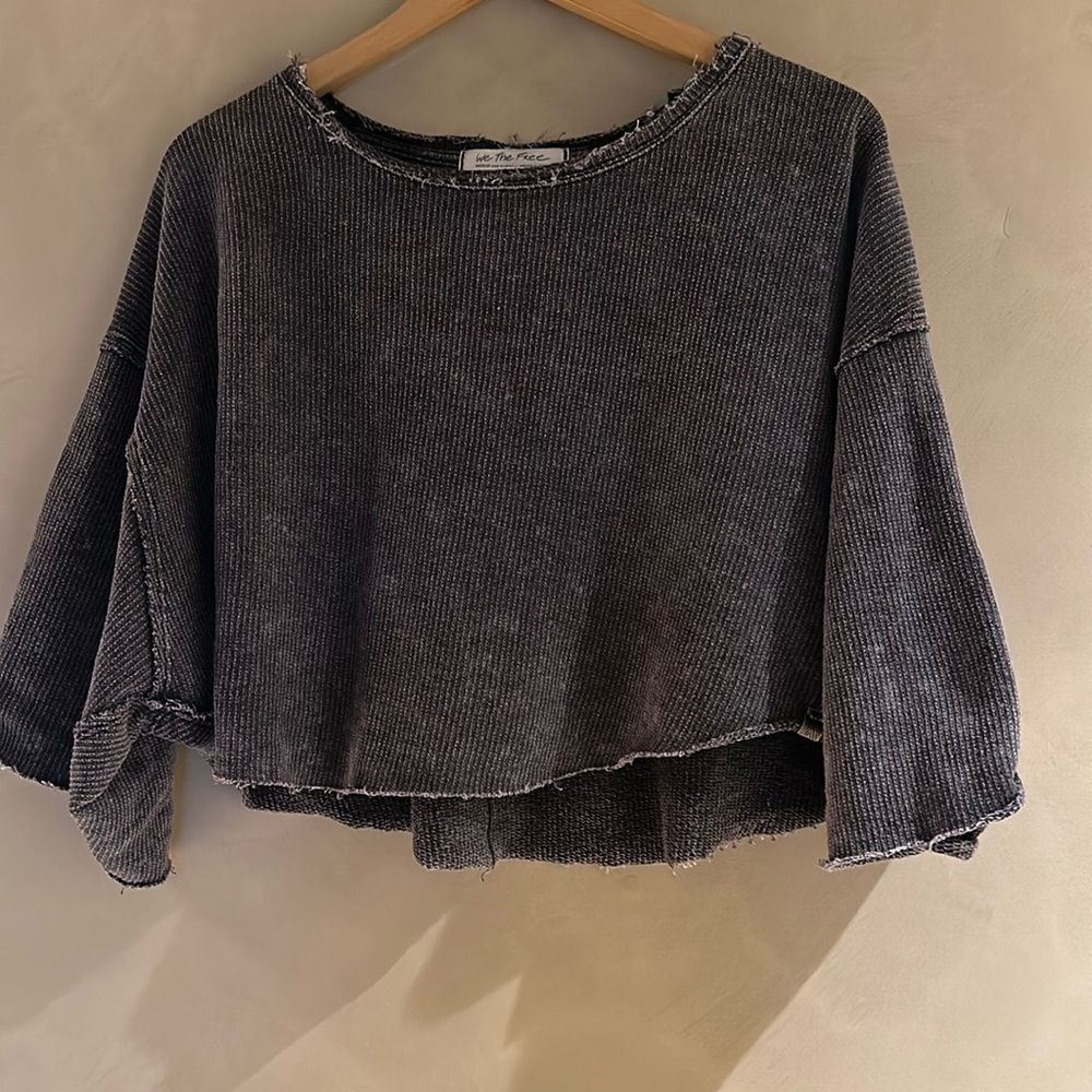 We The Free Gray Crop Top